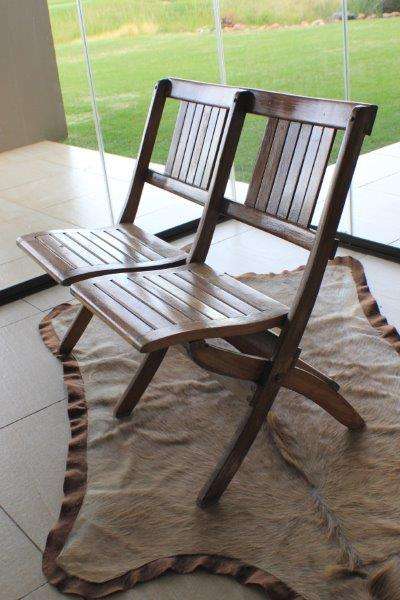 Hand made solid wooden fold-up benches (double)