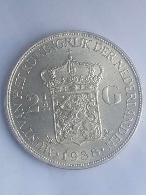 Netherlands 2-1/2 Gulden 1938 Wilhelmina