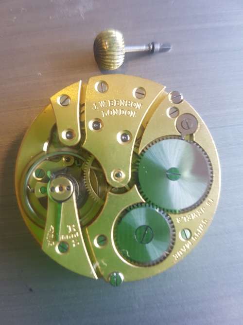 J.W BENSON POCKET WATCH MOVEMENT COMPLETE Working