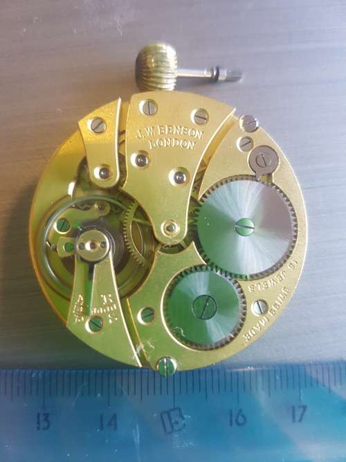 J.W BENSON POCKET WATCH MOVEMENT COMPLETE Working
