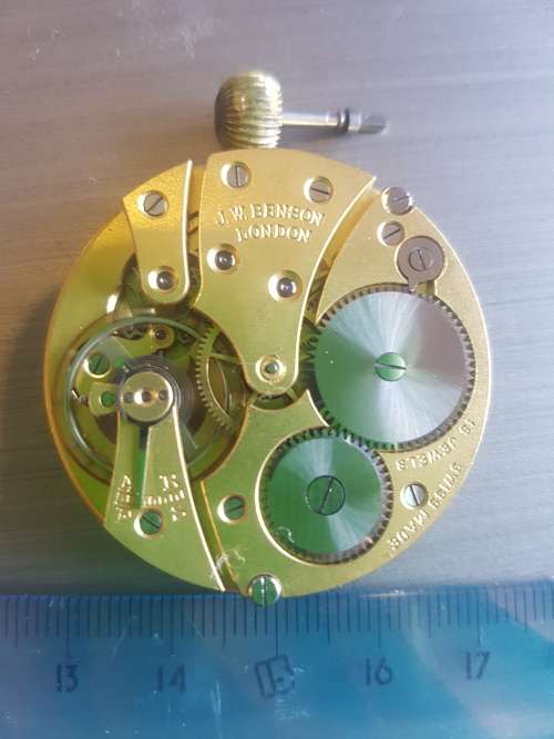 J.W BENSON POCKET WATCH MOVEMENT COMPLETE Working