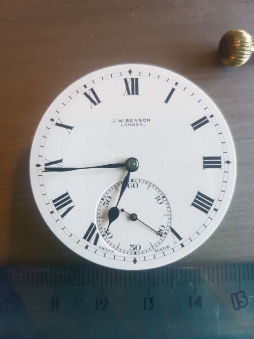 J.W BENSON POCKET WATCH MOVEMENT COMPLETE Working