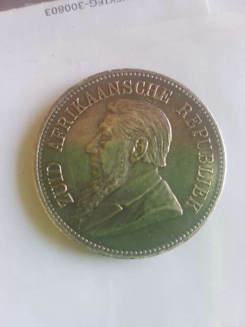 1892 ZAR 5 SHILLING SINGLE SHAFT NICE CONDITION