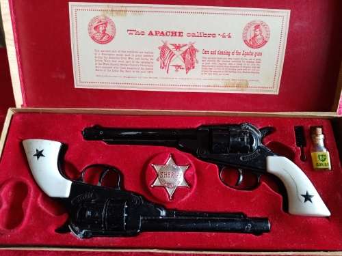 The Apache caliber 44 collectable toy clap gun.