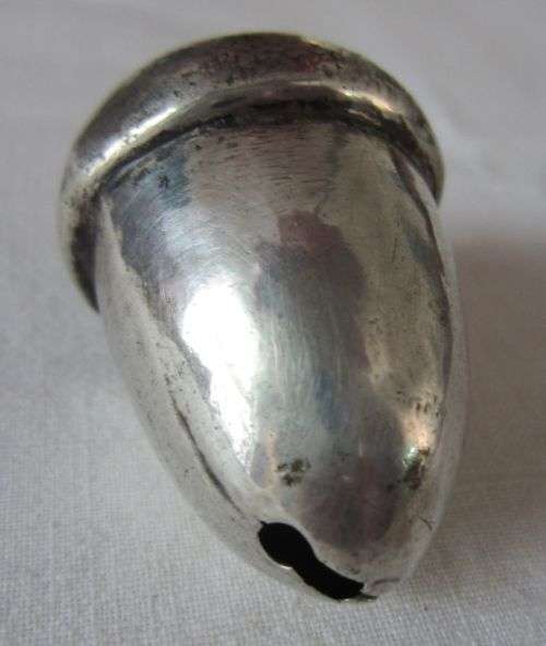 Vintage / Antique Silver Plate? Baby Acorn Rattle Bell