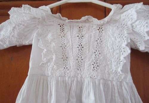 Gorgeous Antique CHRISTENING GOWN / DRESS - Cotton, Lace and Broderie Anglaise
