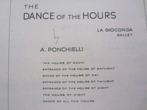 `The Dance of the Hours`- Ballet from the Opera La Gioconda - Vintage Sheet Music - 1941