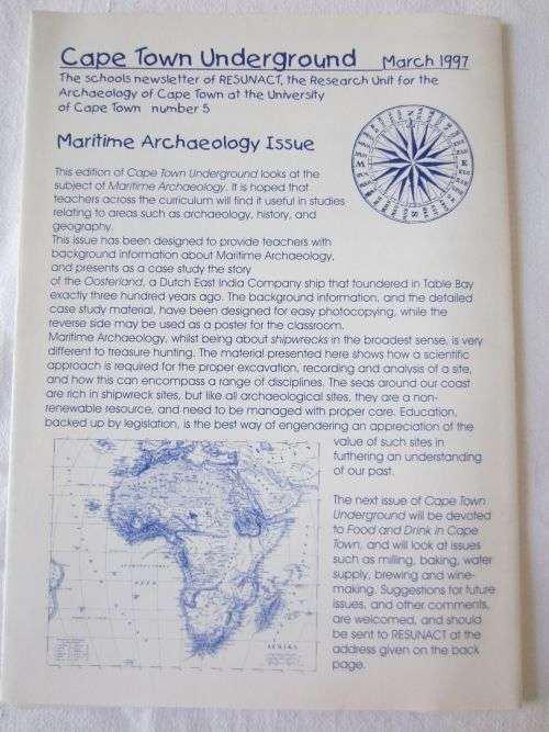 Cape Town Underground (Maritime Archaeology) - Schools newsletter for RESUNACT - March 1997