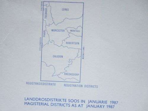 Trig Survey Map of Worcester 3319 - Scale 1:250 000 - 1987