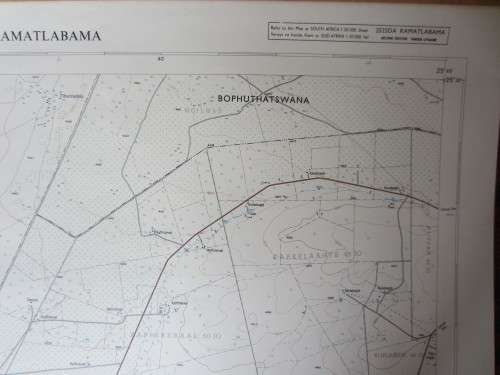 Trig Survey Map of Ramatlabama (North West Province) 2525DA - Scale 1:50 000 - 1980