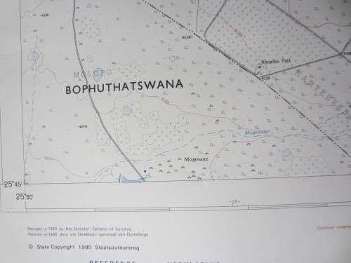 Trig Survey Map of Ramatlabama (North West Province) 2525DA - Scale 1:50 000 - 1980