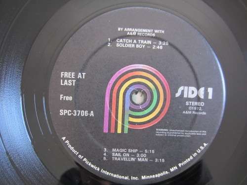 FREE - Free At Last - 1972 - SPC-3706 - Vinyl LP Record - VG / VG