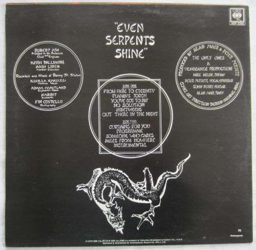 THE ONLY ONES - Even Serpents Shine - 1979 - ASF 2342 - Vinyl LP Record - VG+ / VG