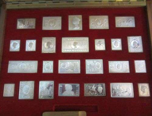 Sterling Silver Replicas The Stamps of Royalty for the Queens Silver Jubilee - 1977