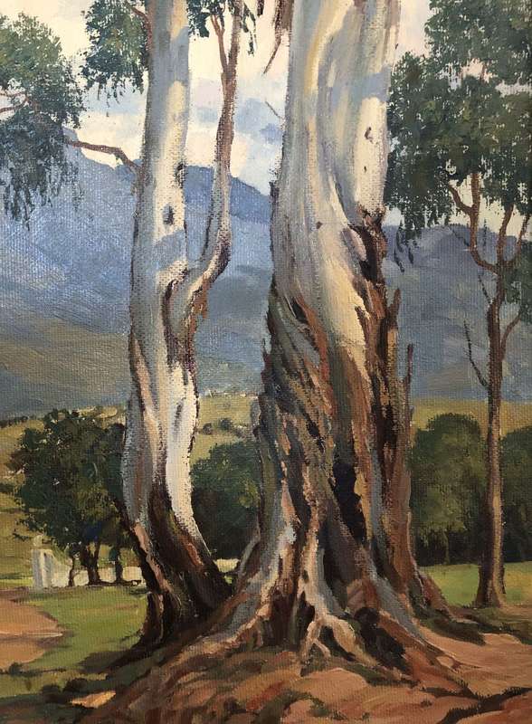 Oil Painting of a Cape Dutch Homestead - Hugh Stevenson (1910-1956)