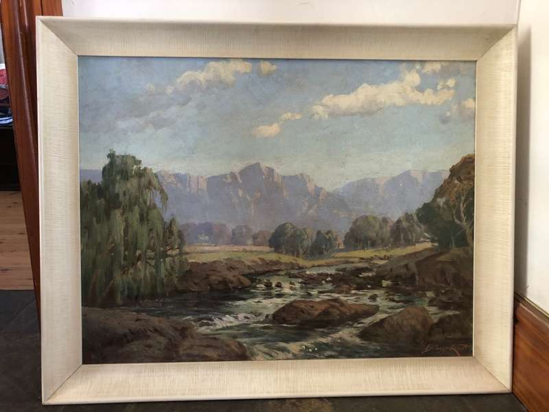Oil Painting of a Mountain Scene in the Cape - William Thomas Blennerhassett (1896 - 1954)
