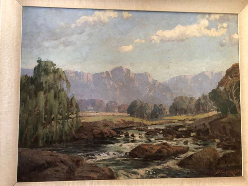 Oil Painting of a Mountain Scene in the Cape - William Thomas Blennerhassett (1896 - 1954)