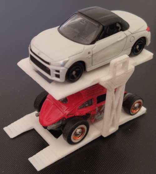 3d Printed car lift for diorama (For Matchbox,Hot Wheels,Tomica, Realtoy)