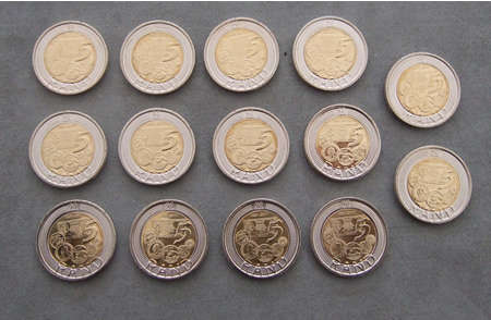 R5 2011 SARB UNC (Mint State) Coins (Bid Per Coin)