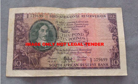 10 Pounds 1955 MH De Kock VF