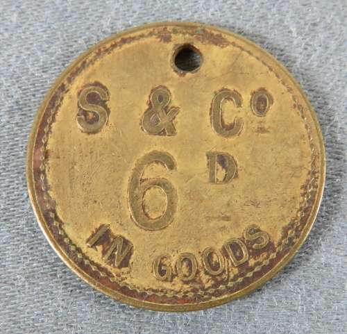 South Africa Strachan & Co. 6D Brass Token VF (Set/Type 3)
