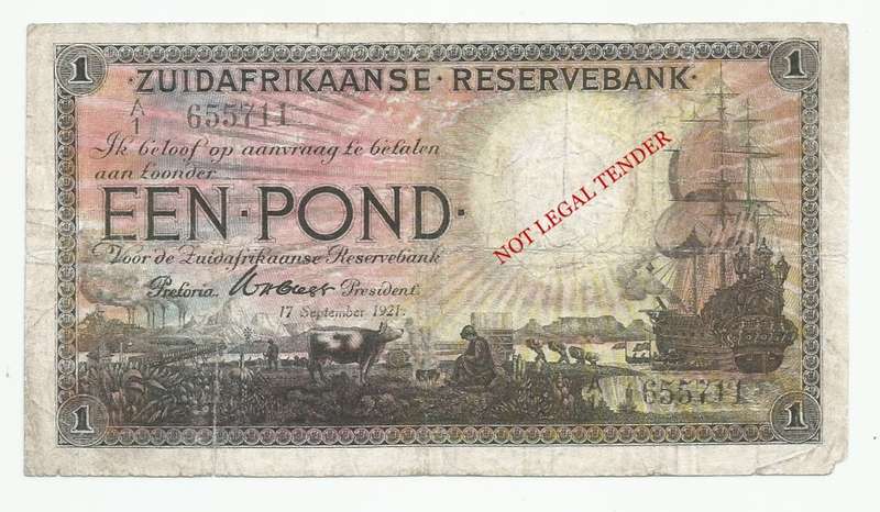 W.H. Clegg 1st Issue , One Pound A1, September 1921