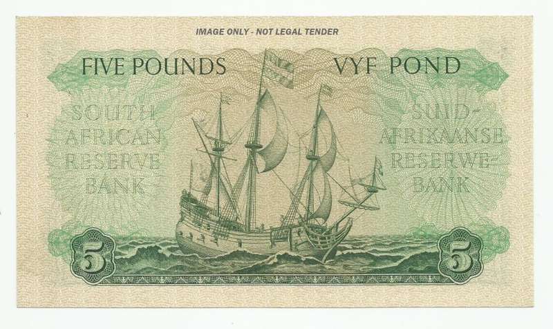 M.H. DE KOCK, 3RD ISSUE, FIVE POUNDS C60, AUNC/UNC