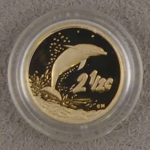 South Africa Proof Tickey 2 1/2 Cents 2001 Marine Series Dolphins