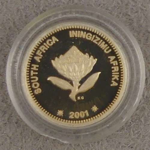 South Africa Proof Tickey 2 1/2 Cents 2001 Marine Series Dolphins