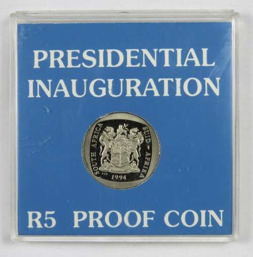 South Africa Proof R5 *No Steps* 1994 Inauguration