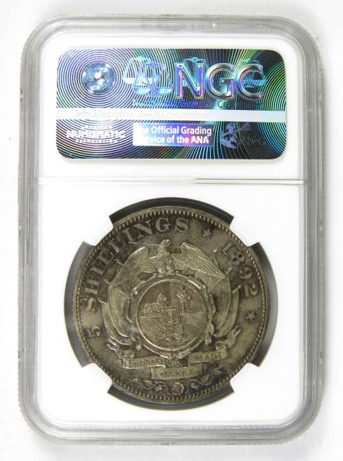ZAR Kruger Crown 1892 5 Shillings Double Shaft NGC MS63 for Fred90