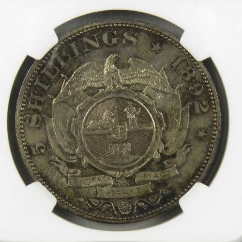 ZAR Kruger Crown 1892 5 Shillings Double Shaft NGC MS63 for Fred90