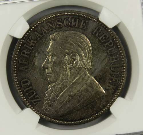 ZAR Kruger Crown 1892 5 Shillings Double Shaft NGC MS63 for Fred90