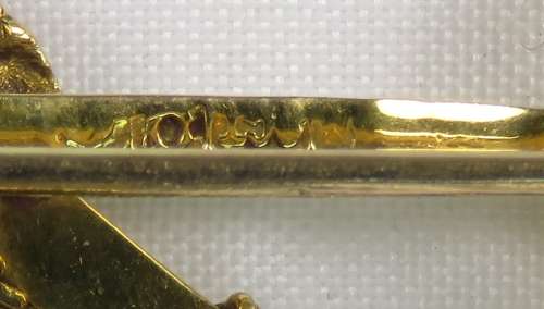 Africa Gold Miners Brooch Ca 1900 Spade & Pick 9ct Hallmark