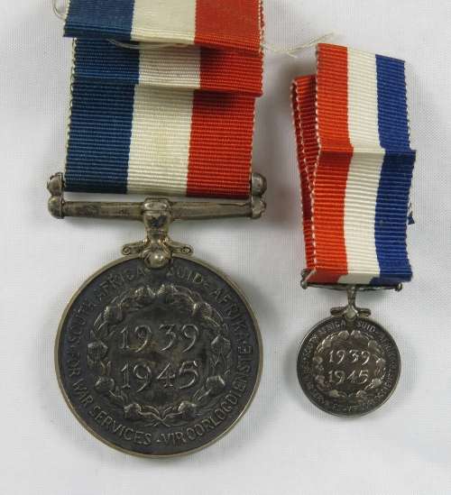 SA Medal for War Services & Miniature