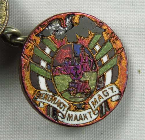 ZAR Coat of Arms Enameled Cufflinks & Pin (Boer War Period)