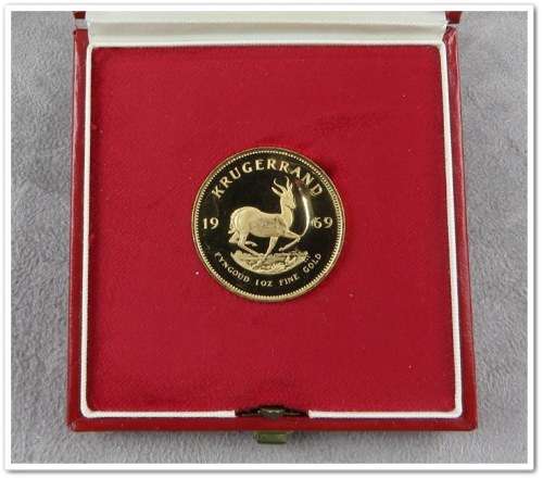PROOF FROSTED 1969 1OZ GOLD KRUGERRAND