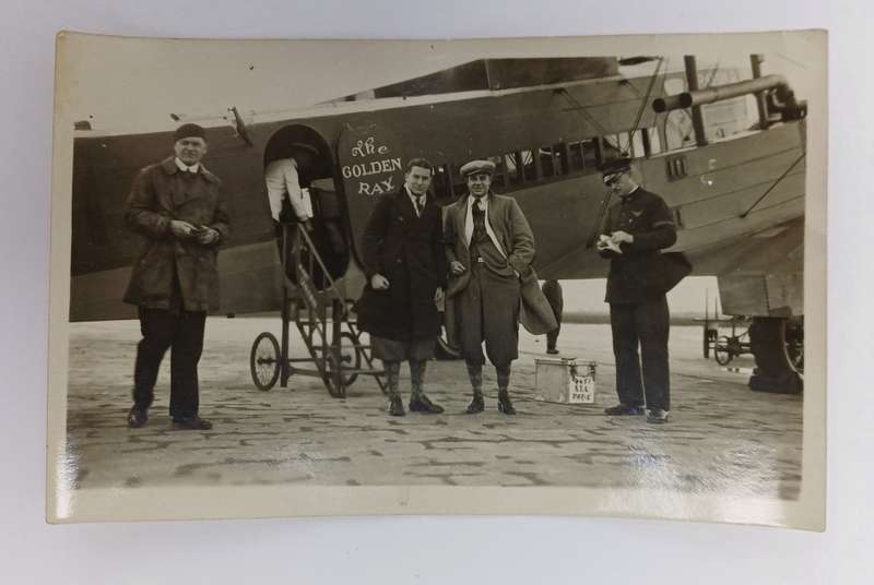 Air Union France 1932 Golden Ray (bar & restaurant plane) original photo, ticket & baggage slip