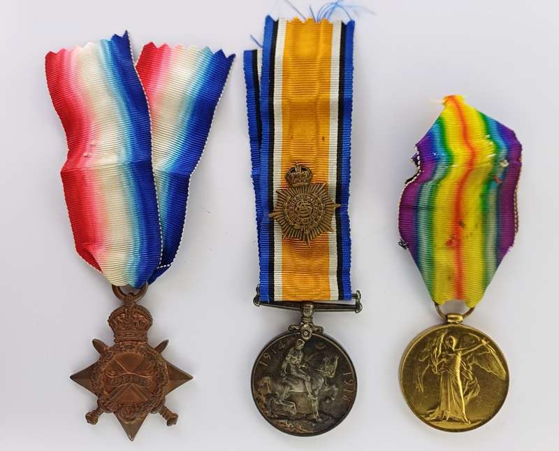 WW1 Trio M2-114200 Pte. E. Bolton A. S. C.