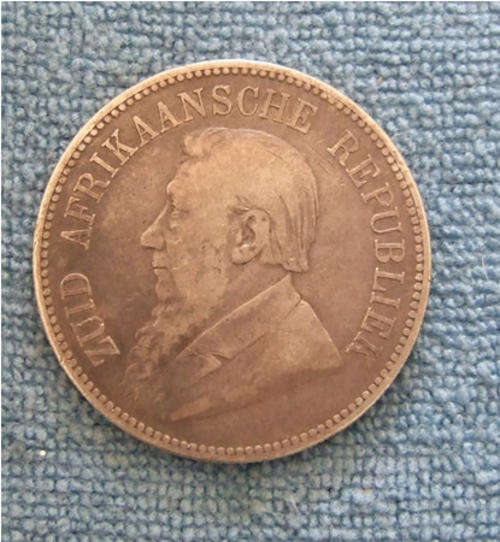 ZAR Kruger 5 Shillings 1892 Double Shaft