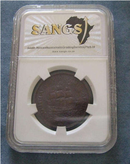 South Africa 1923 Penny MS63 Brown SANGS