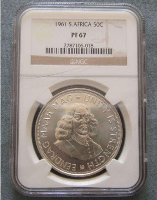 1961 South Africa 50 Cents NGC PF67