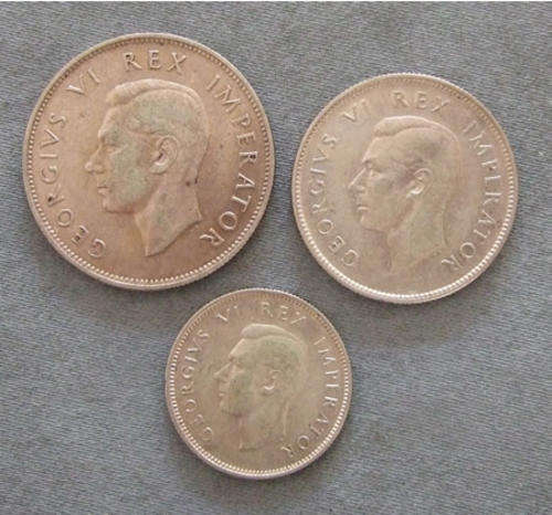 South Africa 1, 2 & 21/2 Shillings 1946