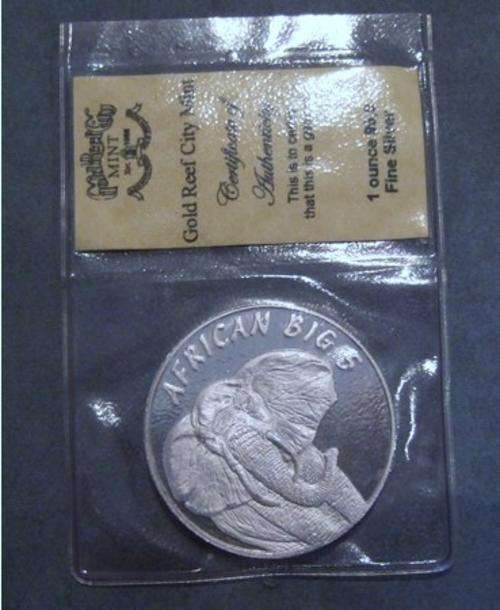 African Big 5 Silver 1oz Medal Elephant