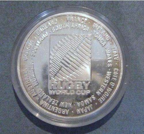 South African 1995 Rubgy World Cup 1oz Silver Medallion