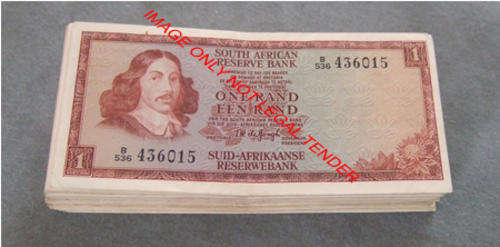 *Bulk Buy* R1 x 100 Notes T W De Jongh AEF