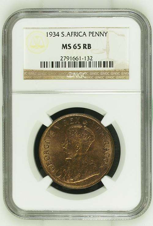 Wow Finest Known South Africa 1934 Penny NGC MS65RB