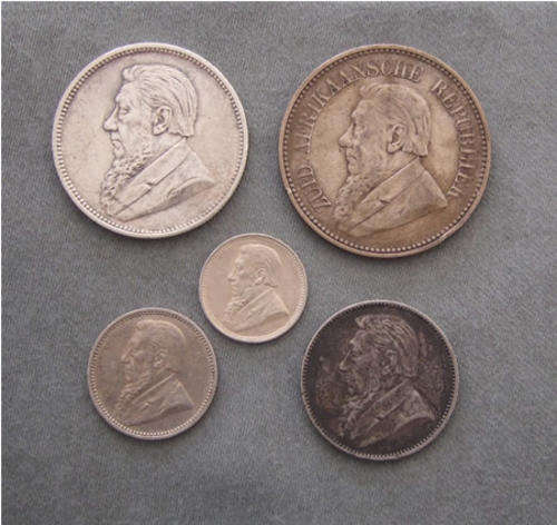 ZAR Kruger 1897 Complete Set of Silver VF-EF+