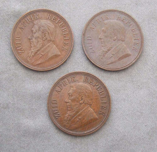 ZAR Kruger Penny 1892, 1894 & 1898 EF