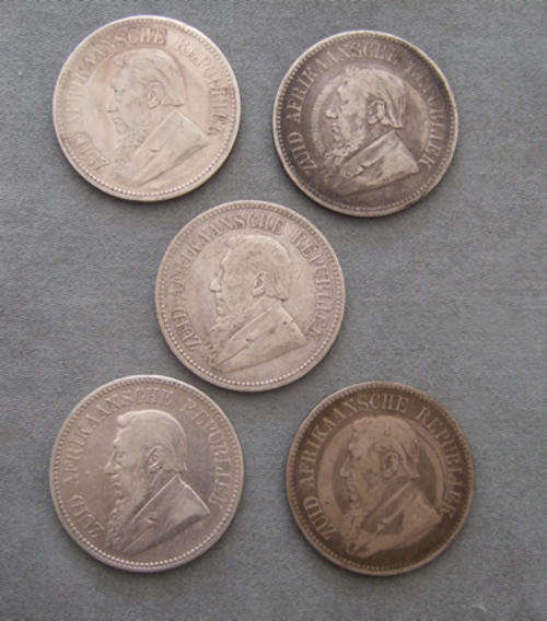 *Bulk Buy* ZAR Kruger 2 1/2 Shillings 1895 x 5